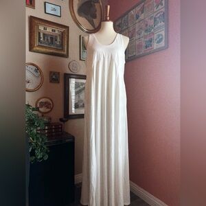 U Neck Backless Split Flowy Maxi Casual Tank Dress